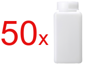 50x Bottiglia quadrata in PE semitrasparente da 100ml,...