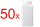 50x Полупрозрачная квадратная бутылка из полиэтилена 100мл, пластиковая бутылка, лабораторная бутылк