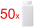 50x 100ml halvtransparent PE fyrkantig flaska, plastflaska, laboratorieflaska