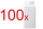 100x 100ml semi-gennemsigtig PE firkantet flaske, plastflaske, laboratorieflaske