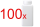 100x Flacon carré PE semi-transparent de 100ml, flacon en plastique, flacon de laboratoire