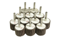 12 tlg. Schleifmop Lamellenschleifer Fächerschleifer Schleifwalzen Set Satz 30 mm