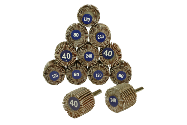 12 pcs. abrasive grinding flap wheels kit 60 mm