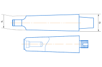 Morse taper drill chuck arbor with thread and drifting tang