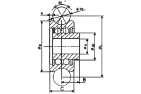 Guide rail groove profile roller support bearing