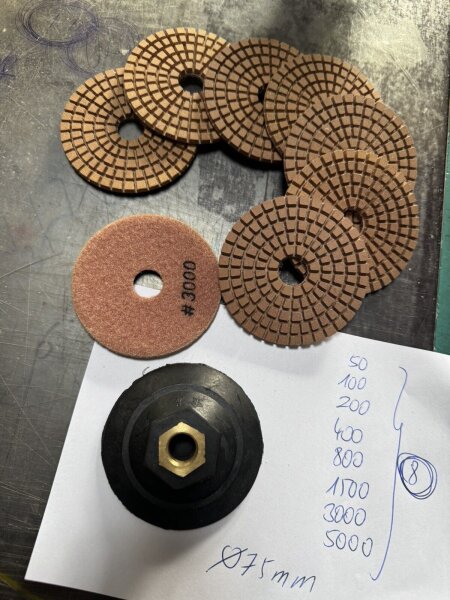 9 tlg. set polierscheiben für marmor granit diamant