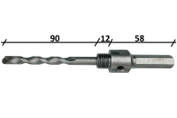 12 mm Sechskant Aufnahmeschaft für Bohrkronen M16 Gewinde