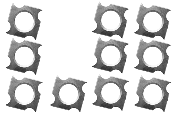 10x plaquettes carbure 18x18x1,95 mm bois | HC20 | 35°