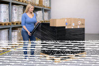 1x Film étirable pour palettes d’emballage de banderolage déménagement 50 cm (noir) 20 µm