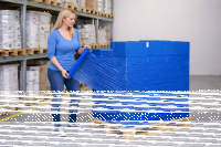 1x Film étirable pour palettes d’emballage de banderolage déménagement 50 cm (bleu) 23 µm