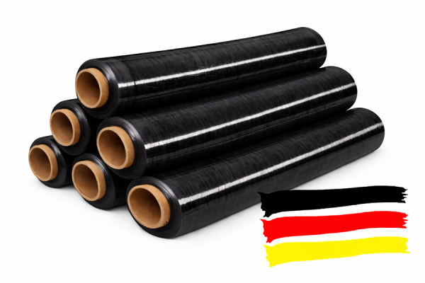 6x Film étirable pour palettes d’emballage de banderolage déménagement 50 cm (noir) 17 µm