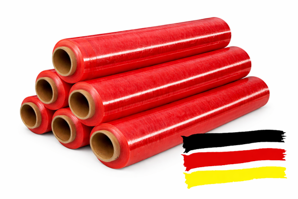 6x Film étirable pour palettes d’emballage de banderolage déménagement 50 cm (rouge) 23 µm