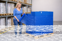 6x Film étirable pour palettes d’emballage de banderolage déménagement 50 cm (bleu) 17 µm