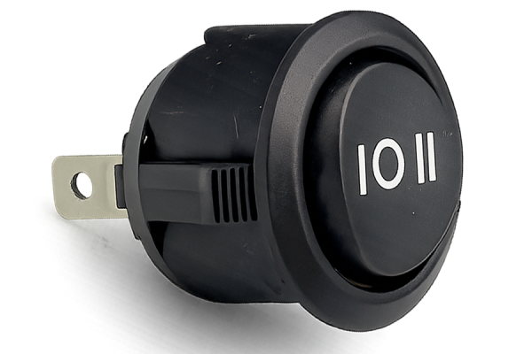 Kippschalter Snap-in Wippschalter 20 mm schwarz, rund 3-Pin an-aus-an 12V | 24V | 230V