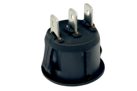 Kippschalter Snap-in Wippschalter 20 mm schwarz, rund 3-Pin an-aus-an 12V | 24V | 230V